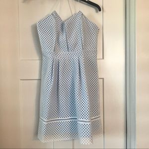 Top shop white and blue crochet dress